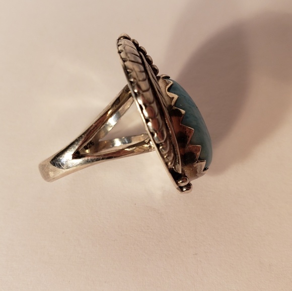Vintage 1970s Larimar Sterling Silver .925 Ring - Picture 6 of 7